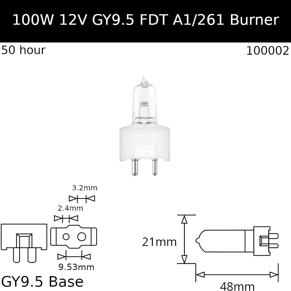 FDT 100W 12V GY9.5 A1/261 - Osram Code 64628