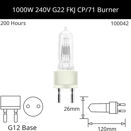 FKJ 240V 1000w G22 CP/71 - Osram Code 64747