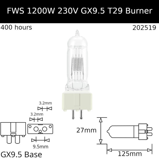 FWS 230V 1200W GX9.5 CP90 T29 - Osram Code 64752