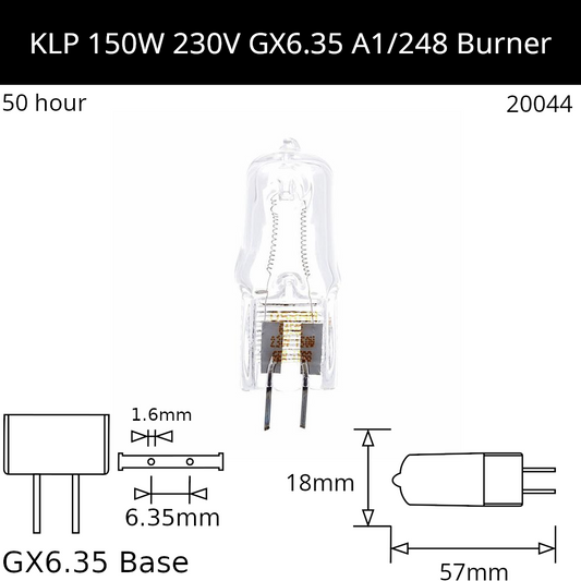 KLP 230V 150W GX6.35 A1/248 Burner - Osram Code 64502