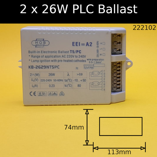 2 x 26W PLC Fluorescent Electronic Ballast