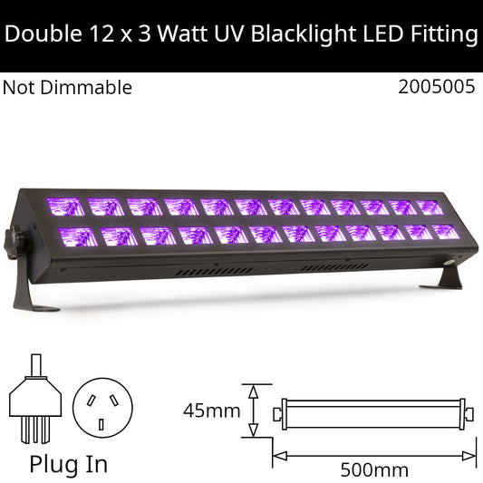 24 x 3 Watt UV Blacklight 500mm LED Fitting