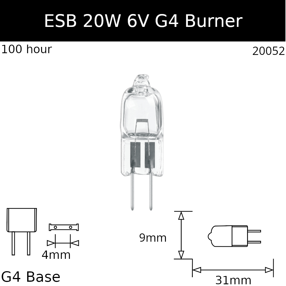 ESB 6V 20W G4 M/33 Osram code 64250