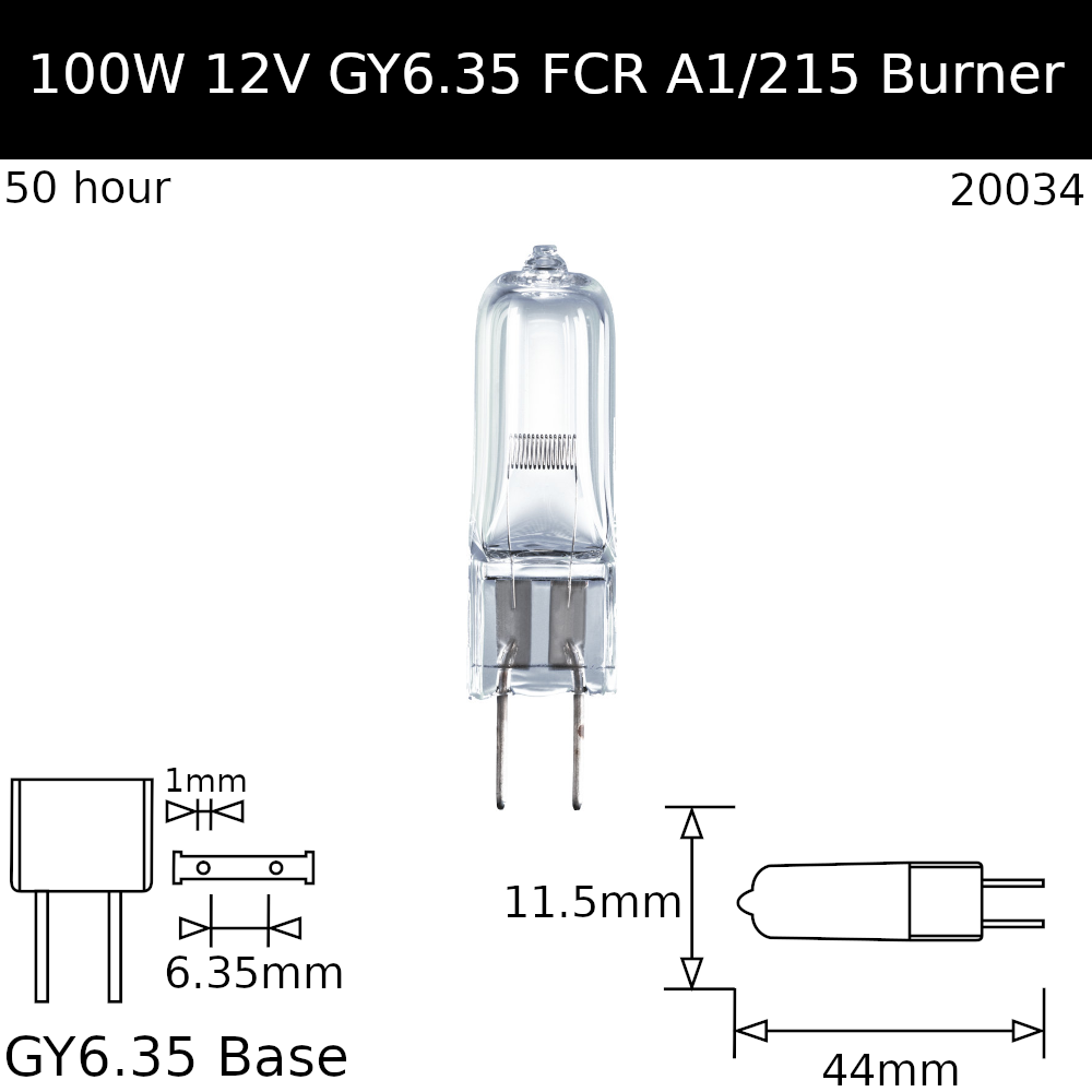 FCR 12V 100W GY6.35  A1/215 - Osram Code 64625