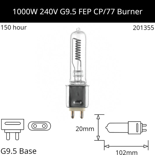 FEP 1000w 240v G9.5 CP/77 - Osram Code 54515