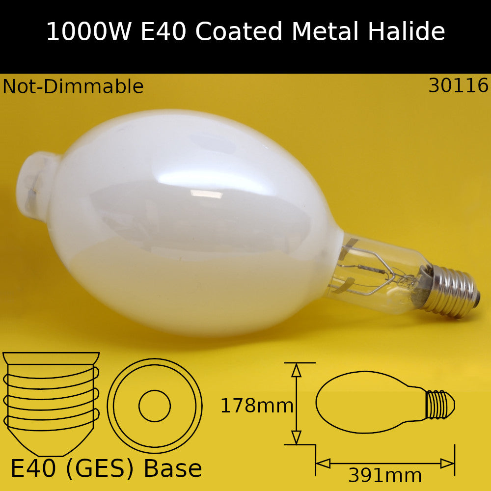 1000W GES Coated BT Shape Metal Halide – The Lightbulb Man