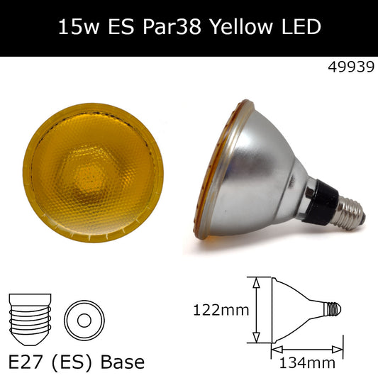 15W 230V ES Yellow Par38 Led