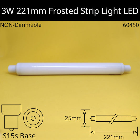 3W 240V White Tubular 221mm Double Ended LED
