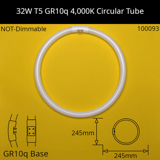 32W T5 GR10q 245mm 4,000K Cool White 840 Fluorescent Circular Tube