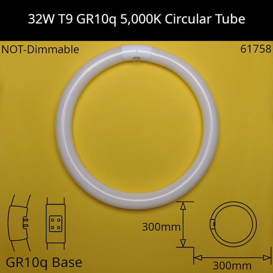 32W T9 GR10q 5,000K Neutral White 850 Circular Tube