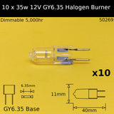 Halogen GY6.35 Low Voltage Burners