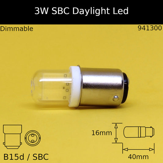 3w SBC 230V Daylight 6,500k COB Led Pilot