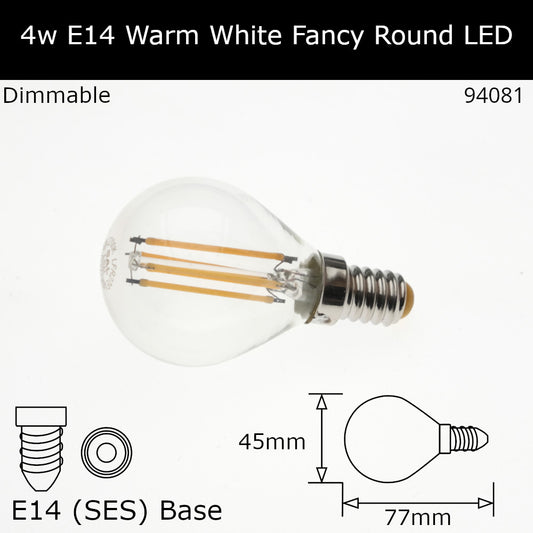 E14 (SES) / 2,700k - Warm White / 4W - Dimmable