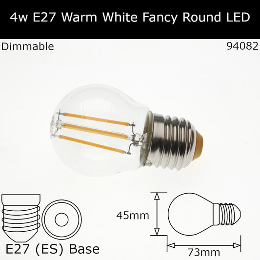 E27 (ES) / 2,700k - Warm White / 4W - Dimmable