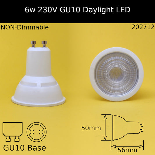 6W - Non Dimmable / 6500k - Daylight / 40