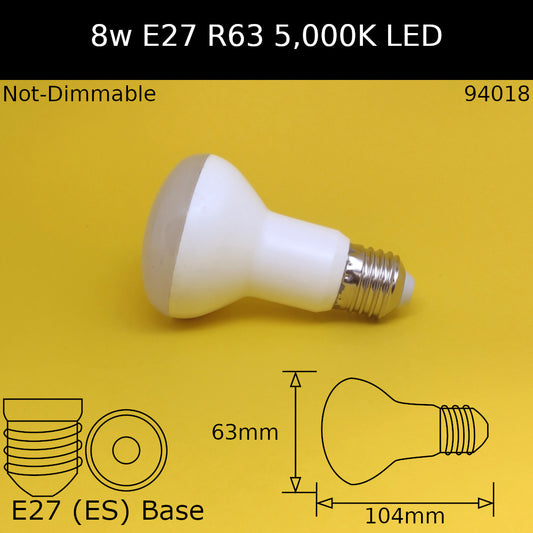 8w ES R63 230V 5000K LED