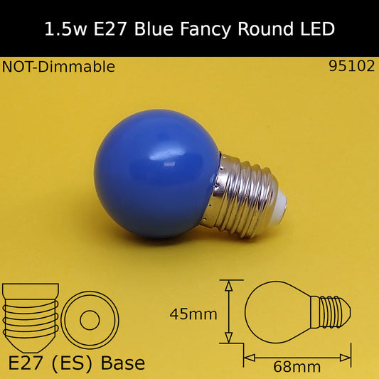1.5W 230V ES Blue Fancy Round Led