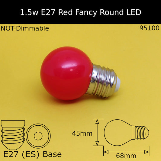 1.5W 230V ES Red Fancy Round Led